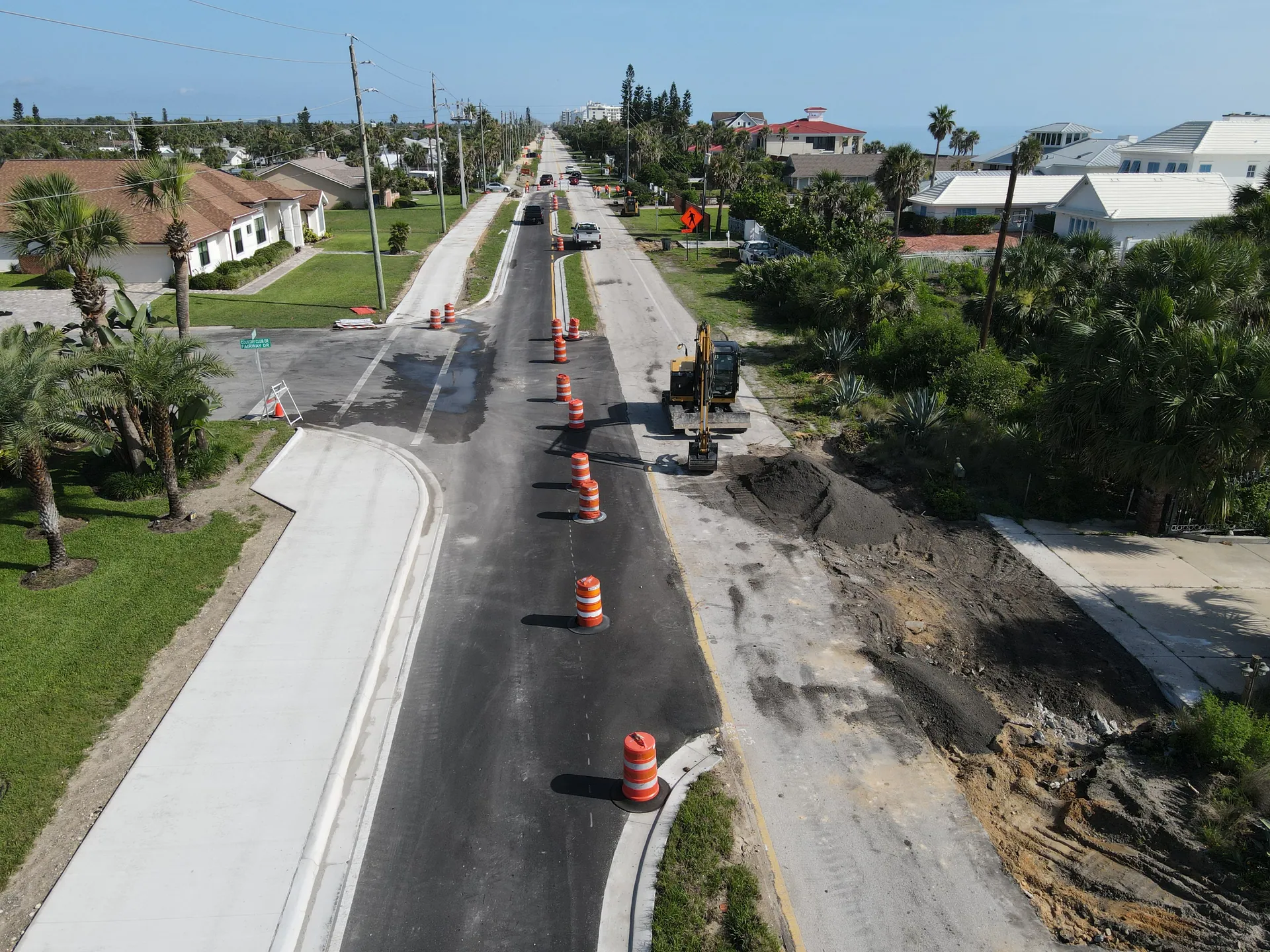 Active roadway resurfacing along S.R. A1A