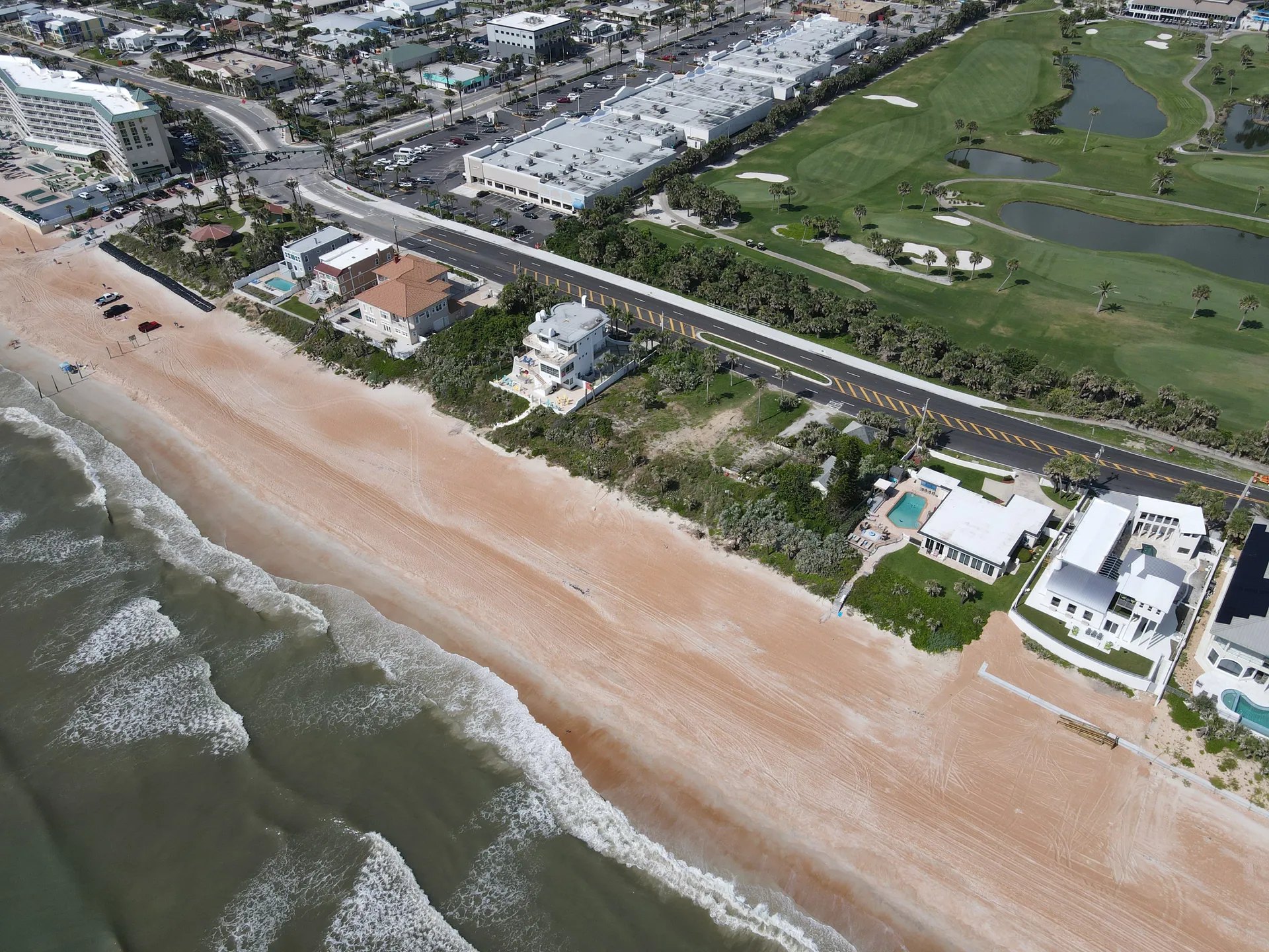 Coastal roadway improvements viewed from above