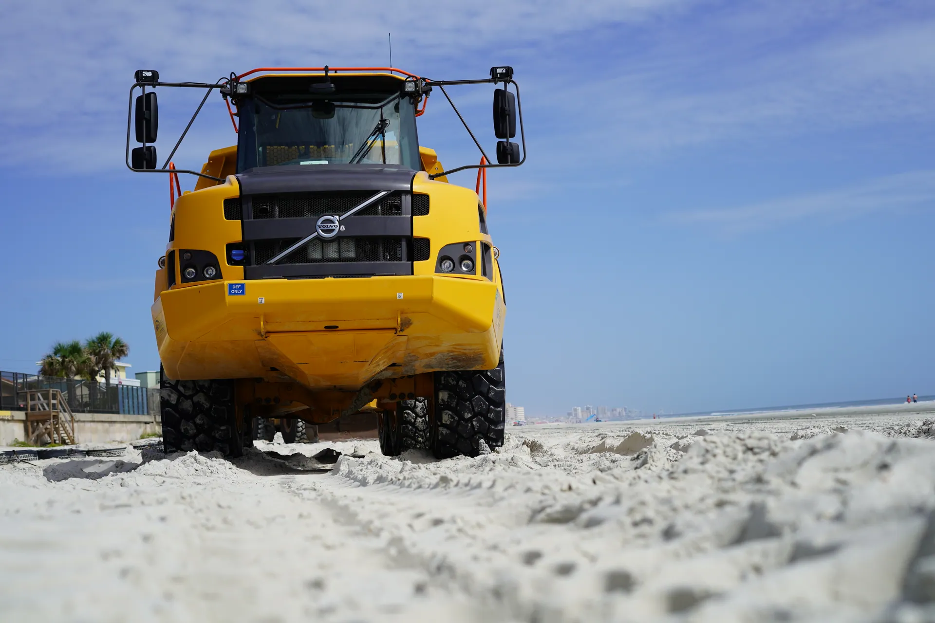 Halifax Paving equipment at the shoreline